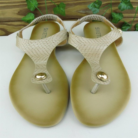 Siketu Women Thong Shoes Brown Synthetic Pull On Size 39 Medium (B, M) - Picture 2 of 6